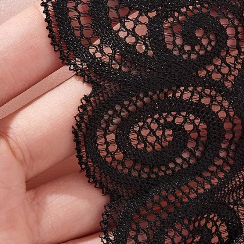 Tornova Lingerie Spitzen-Schleifen-Strumpfband Schwarz Rot