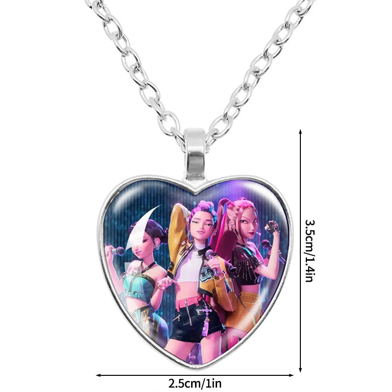 K-Pop-Schlüsselanhänger mit bunten Perlen und runder Bildplatte