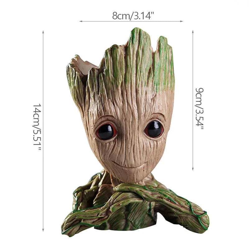 Groot Miniatur-Blumentopf aus braunem Kunststoff für Pflanzen