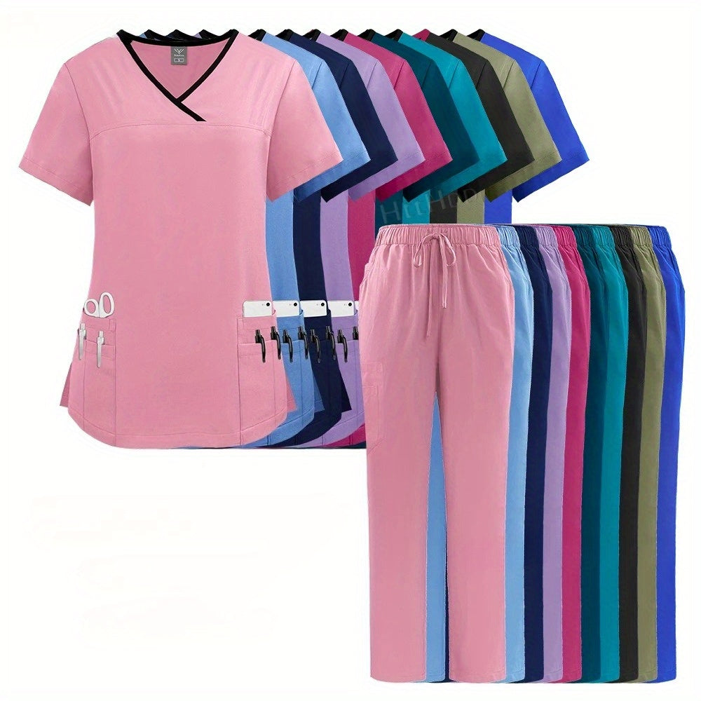 CareFit – Tunique Médicale Femme Col V & Pantalon, Séchage Rapide by LSDLBoutique.ch