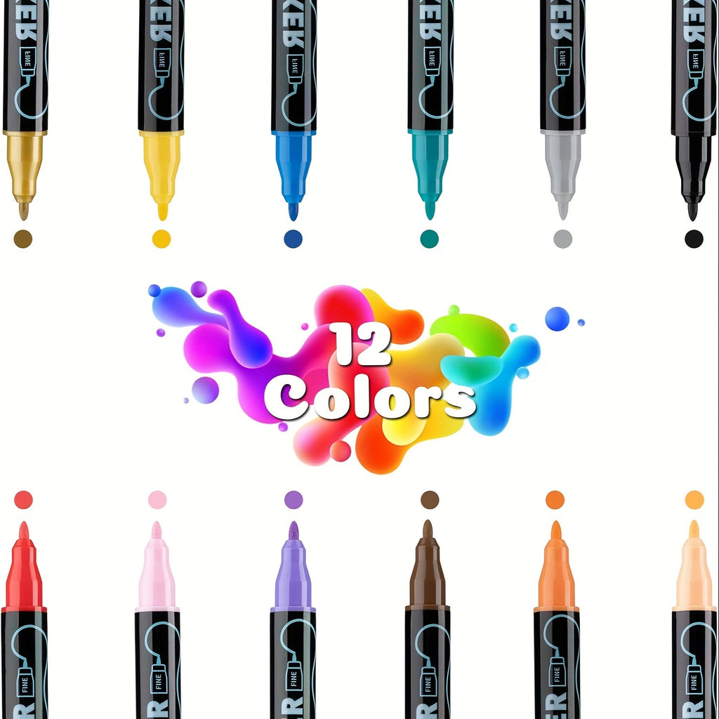 36 Colors Dual Tip Acrylic Pens Markers, Double Tip Premium Acrylic Markers, Acrylic Markers for Wood, Rock Painting, Glass, Canvas, Stone, DIY Crafts Making Art Supplies by LSDLBoutique.ch