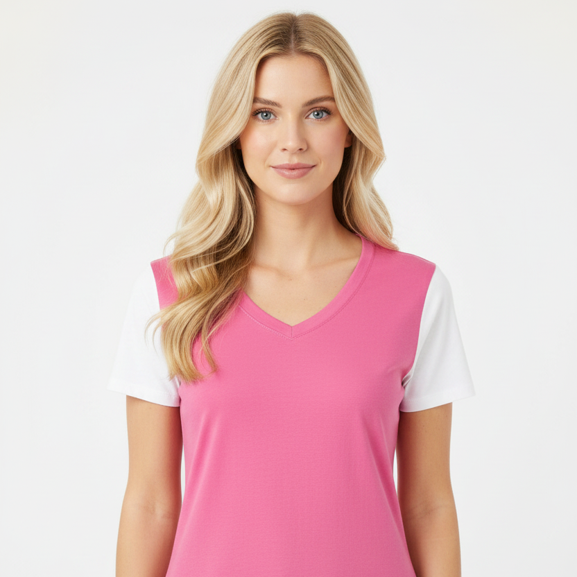Women's Stretch Jersey T-Shirt – Classic Fit, Pink