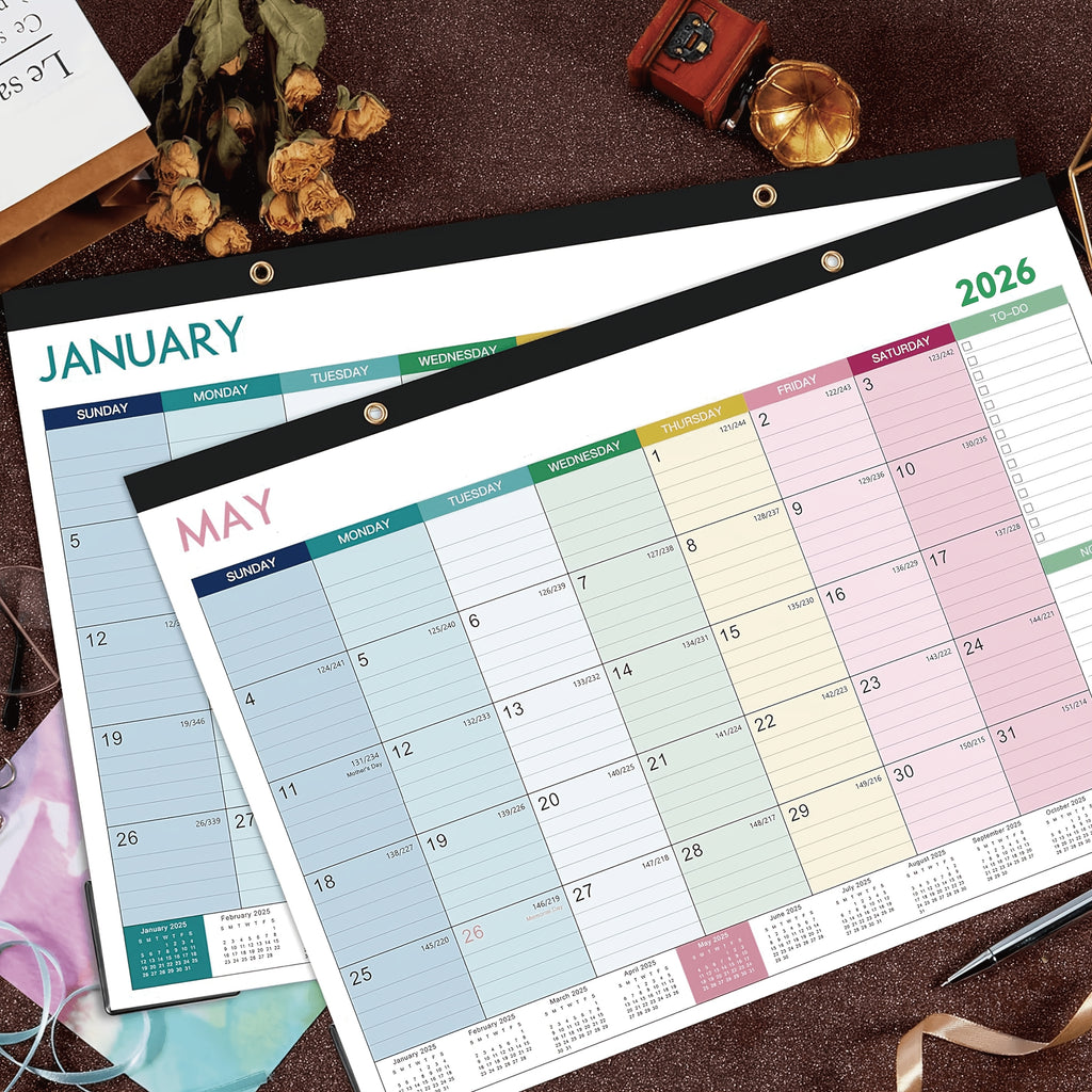 Calendrier Mural Mensuel Magnétique Grand Format 2025 2026 2027 43x30 cm Pour Maison Bureau École by LSDLBoutique