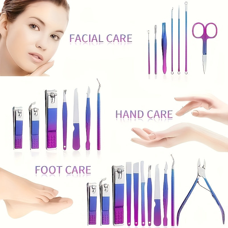 Set Manucure Pédicure Inox 6 9 26 Pièces Avec Étui Coupe-Ongles Professionnel Hygiène by LSDLBoutique.ch