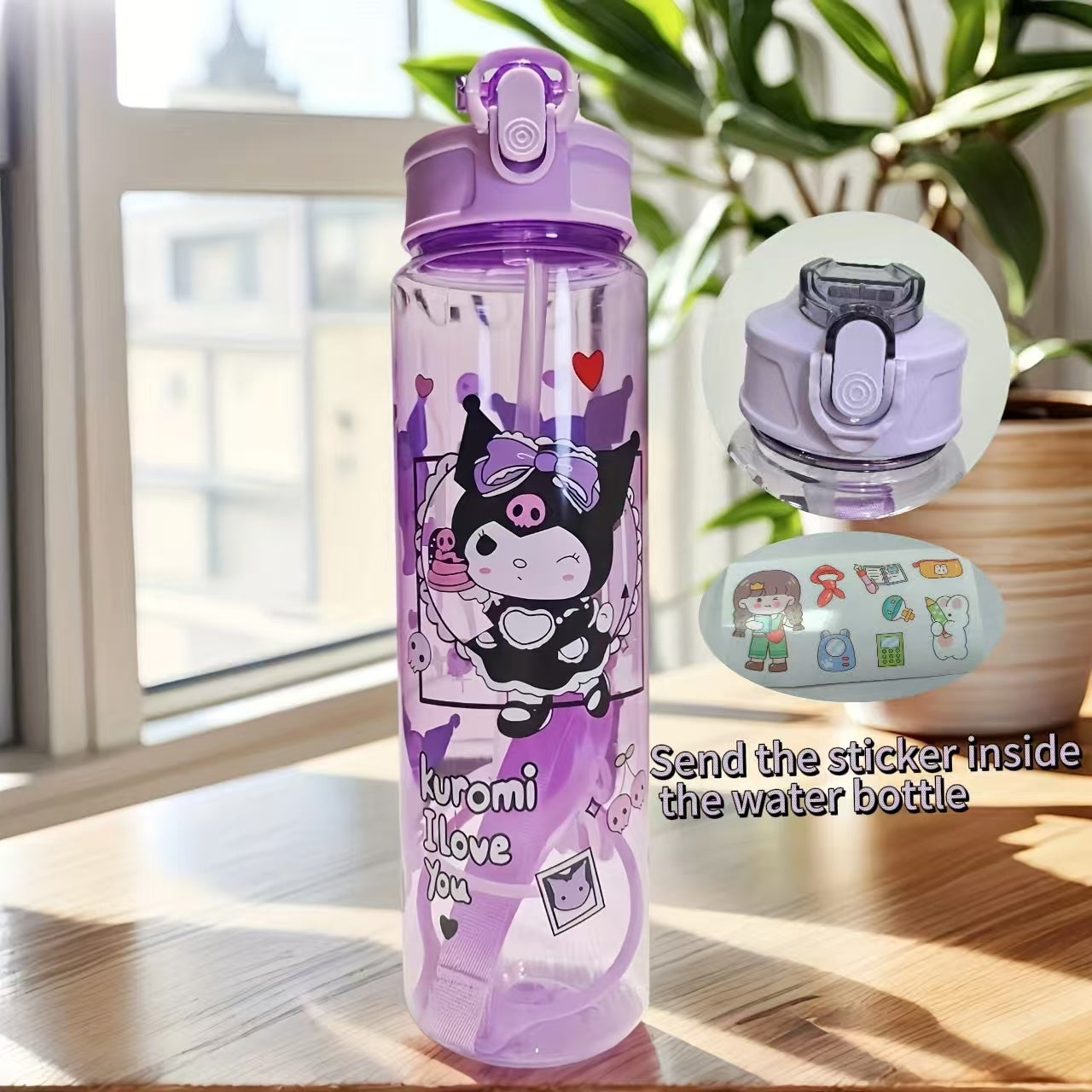 Gourde Sanrio 800 Ml Étanche Avec Couvercle Pop Up Plastique Durable Léger Pour Sport by LSDLBoutique.ch