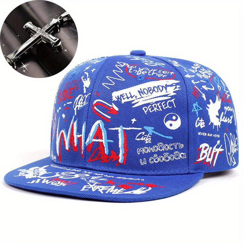 Ensemble Streetwear Deux Pièces Casquette Hip Hop Avec Broderie Soignée Et Collier Décoratif Pour Look Urbain Moderne by LSDLBoutique.ch