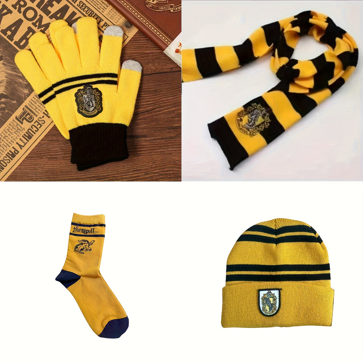 Ensemble Harry Potter 4 Pièces Écharpe Gants Chaussettes Bonnet Officiel Warner Bros Pour Fans by LSDLBoutique.ch