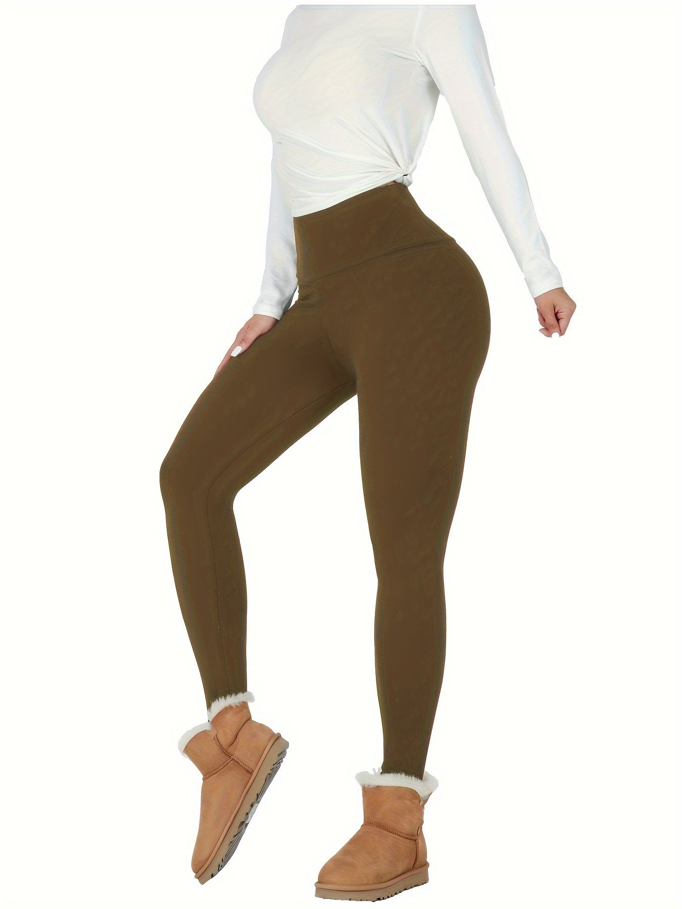 Lot De 3 Leggings Thermiques Femme Taille Haute Doublés Polaire Coupe Skinny Pour Le Sport Hiver by LSDLBoutique.ch