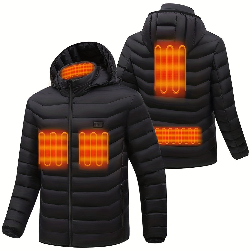 Veste Chauffante Homme Légère À Capuche Pour Randonnée Outdoor Sans Batterie Nylon Tissé by LSDLBoutique