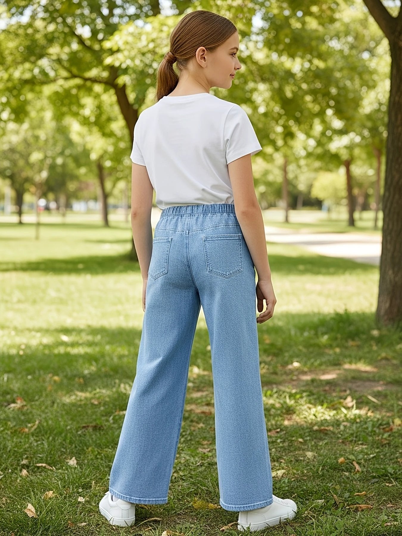 Originale Graffiti-Jeans für Mädchen, bedruckt mit Street-Graffiti, Herbst, dick