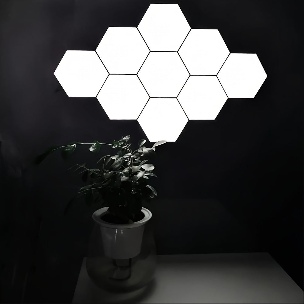 Kit 6 Lampes LED Murales Hexagonales – Tactiles & Modulables by LSDLBoutique.ch