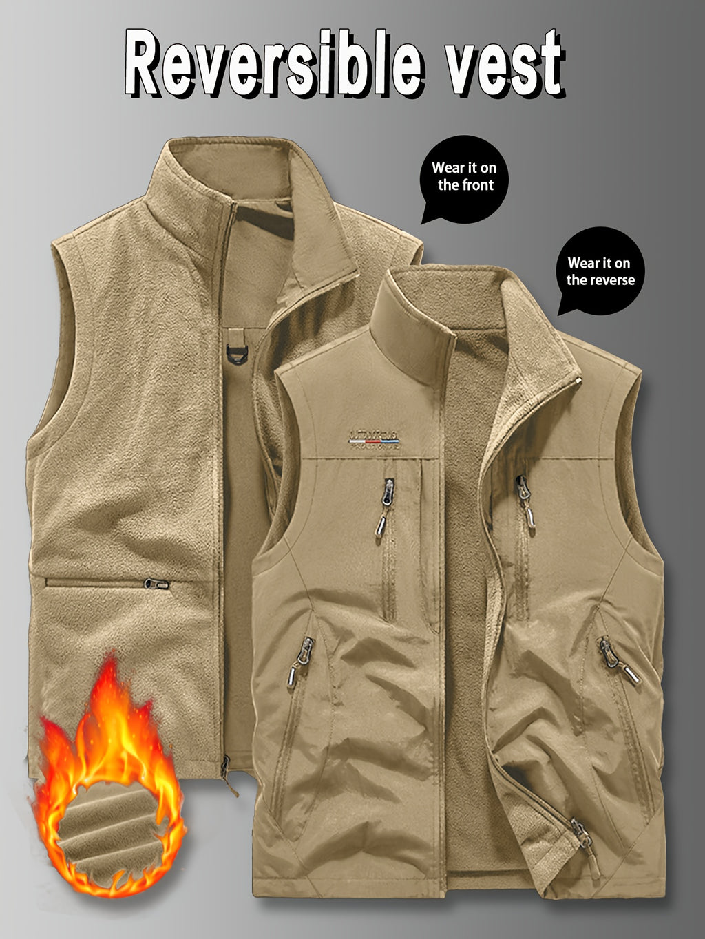 NordTrail – Gilet Réversible Homme Multi-Poches, Coupe Regular by LSDLBoutique.ch