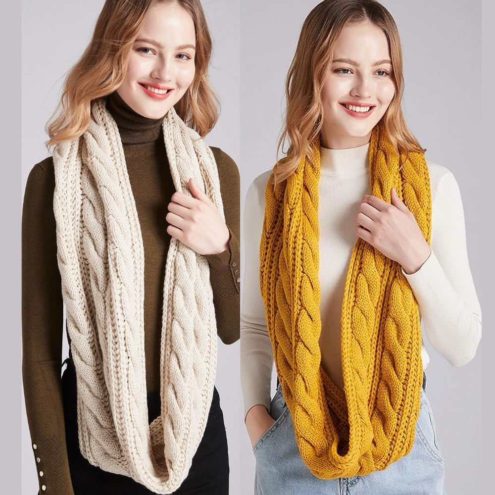 Écharpe Femme Épaisse Pour Hiver Chaude Élastique Élégante Multicolore Confortable Idée Cadeau Noël by LSDLBoutique.ch