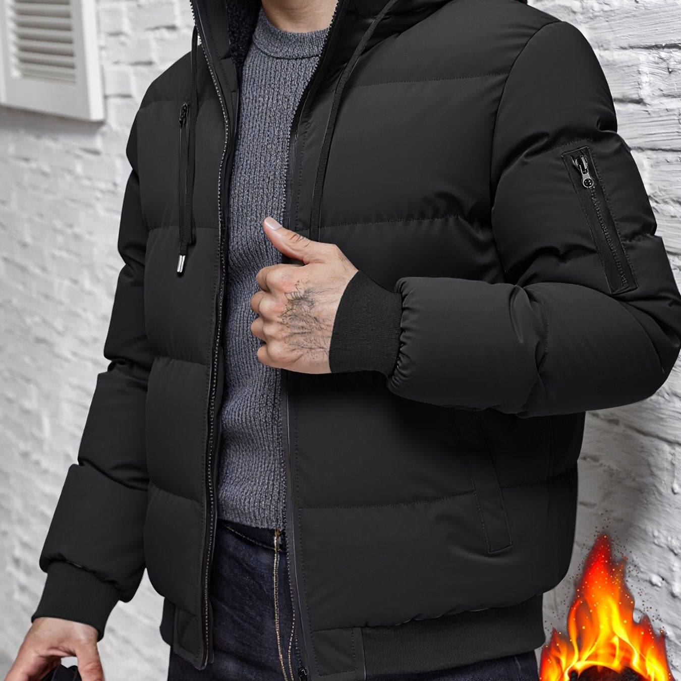 Veste Hiver En Peluche Douce Avec Capuche Et Fermeture Éclair Pour Isolation Thermique Maximale Confortable by LSDLBoutique.ch