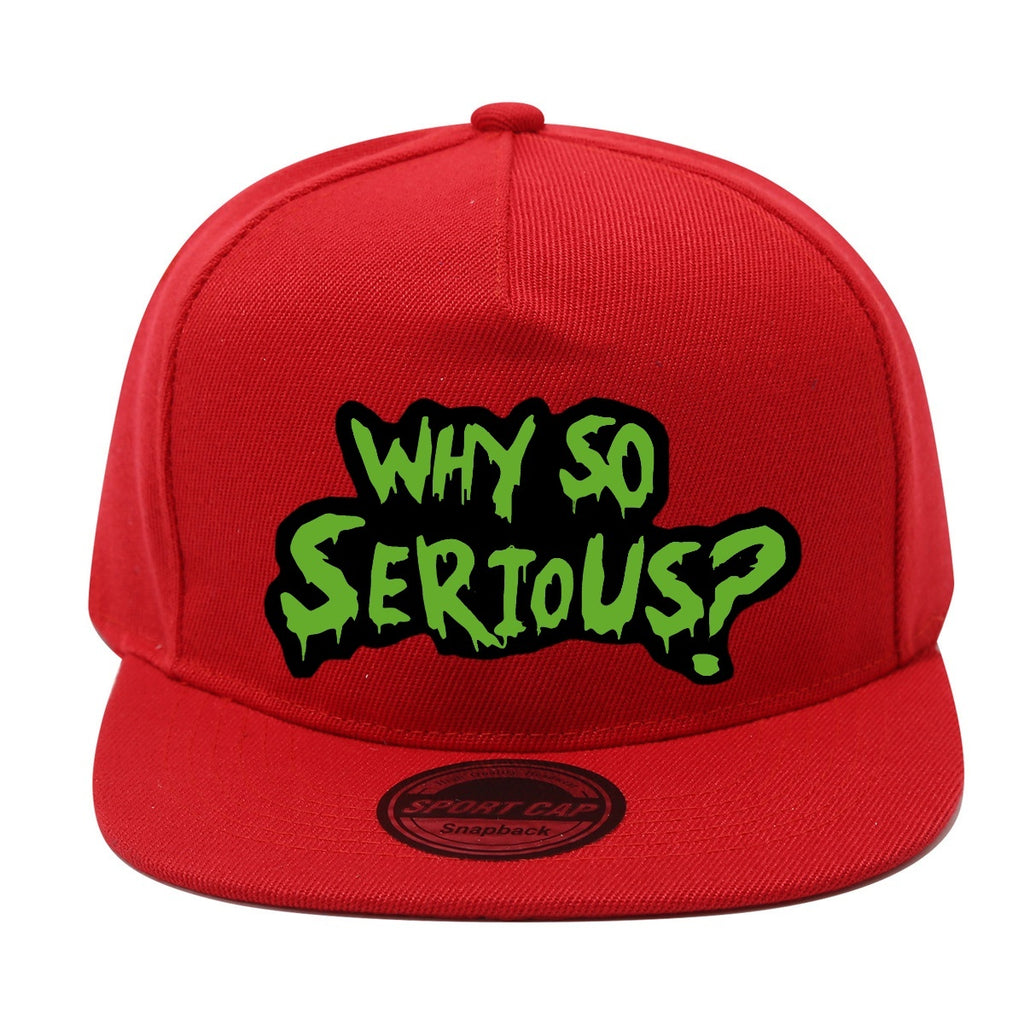 Casquette Streetwear Why So Serious Noire et Verte Snapback Unisexe Polyester Léger Dos en Maille Respirante by LSDLBoutique.ch