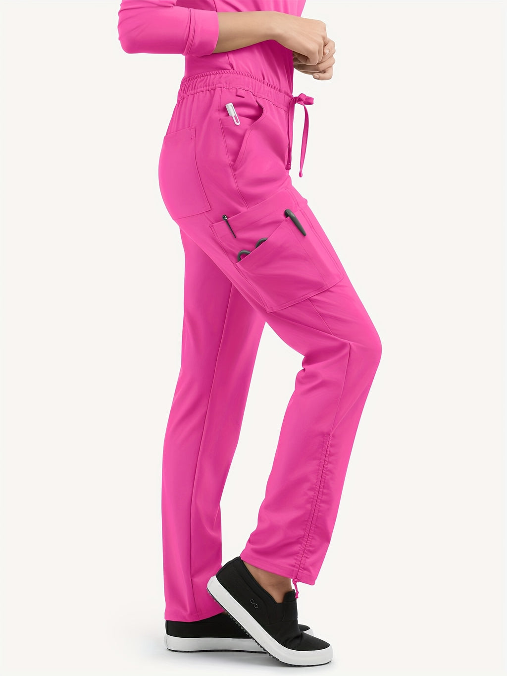 Pantalon de Travail Femme Rose Fuchsia – Taille Élastique et Cordon by LSDLBoutique.ch