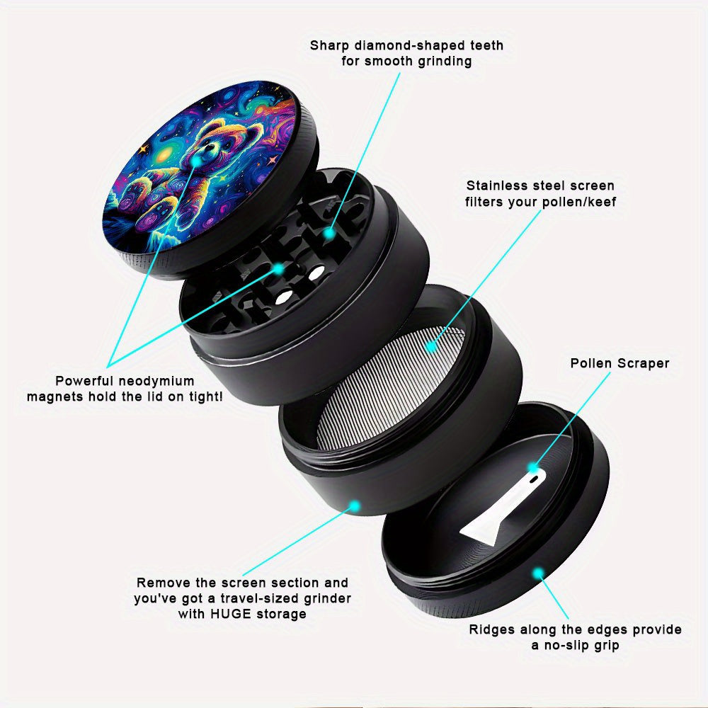 Grinder Ourson 4 Couches Zinc 50/63mm avec Pollen Trap by LSDLBoutique.ch