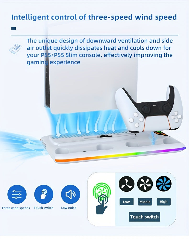 CoolBase – Station de Refroidissement PS5 avec Chargeur Double & LED RGB by LSDLBoutique.ch