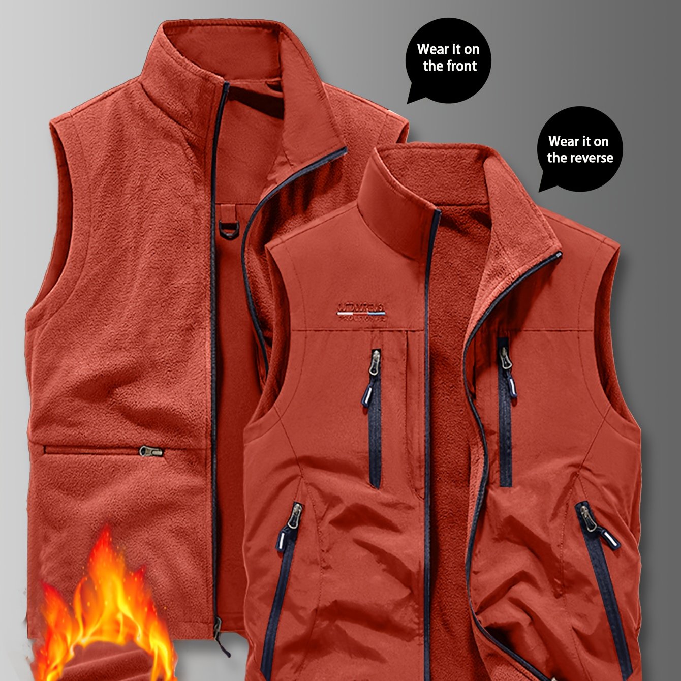 NordTrail – Gilet Réversible Homme Multi-Poches, Coupe Regular by LSDLBoutique.ch