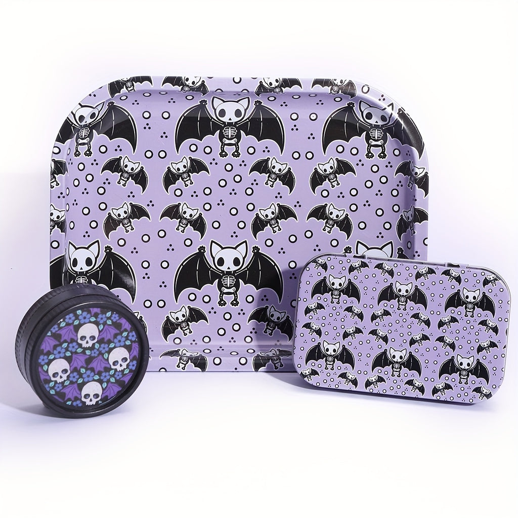 Kit Fumeur 3pcs : Étui Cigarettes, Double Grinder, Plateau Alu by LSDLBoutique.ch