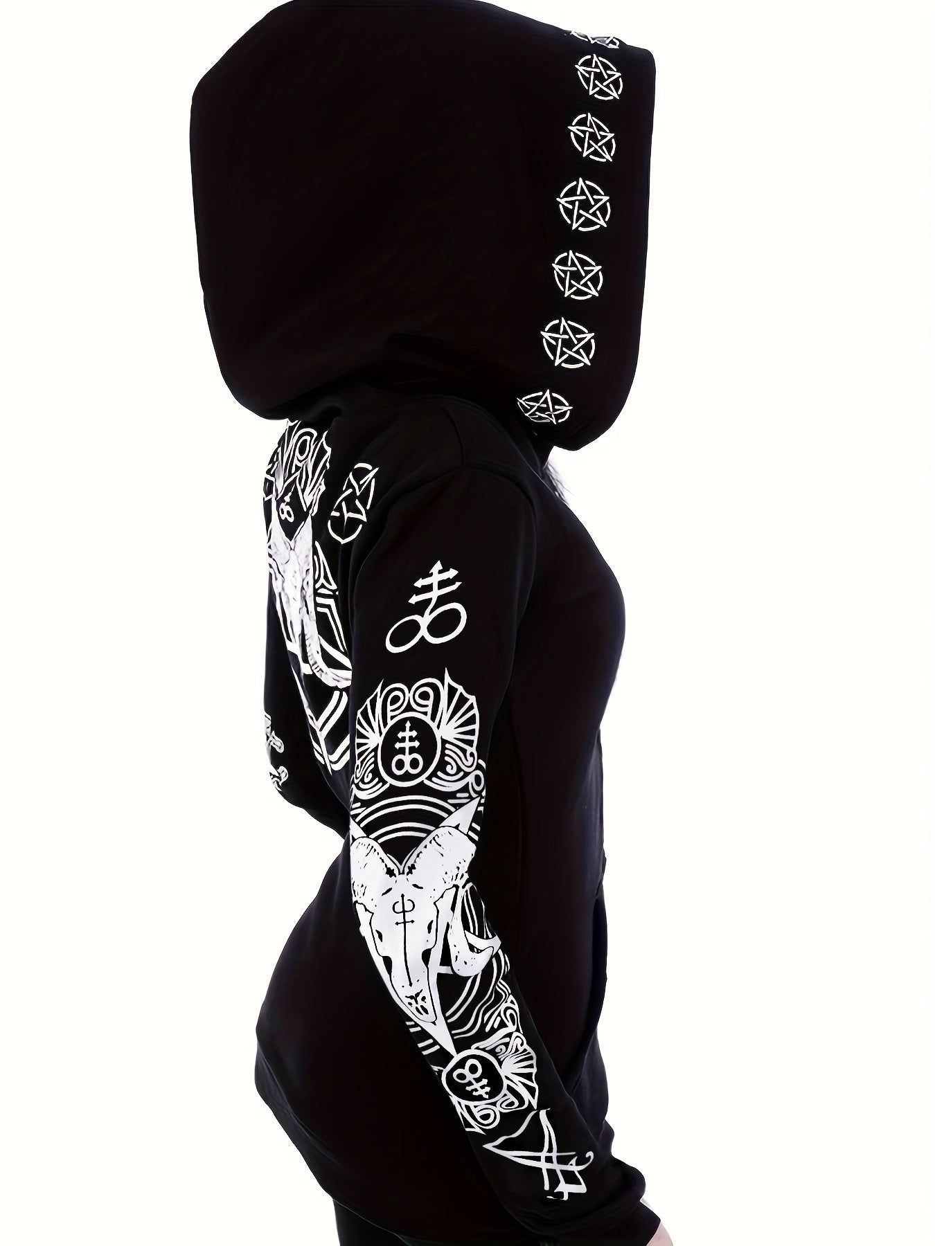 Sweat Zippé À Capuche Pour Femme Motif Géométrique Style Casual Confortable Léger Et Extensible by LSDLBoutique