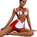 Louise - Red and White Lace - French Maid by Les Secrets de Léa