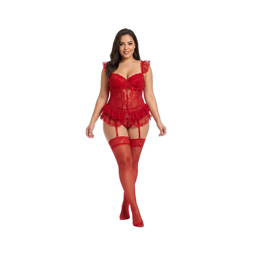 Ensemble lingerie dentelle transparente bretelles – Camis