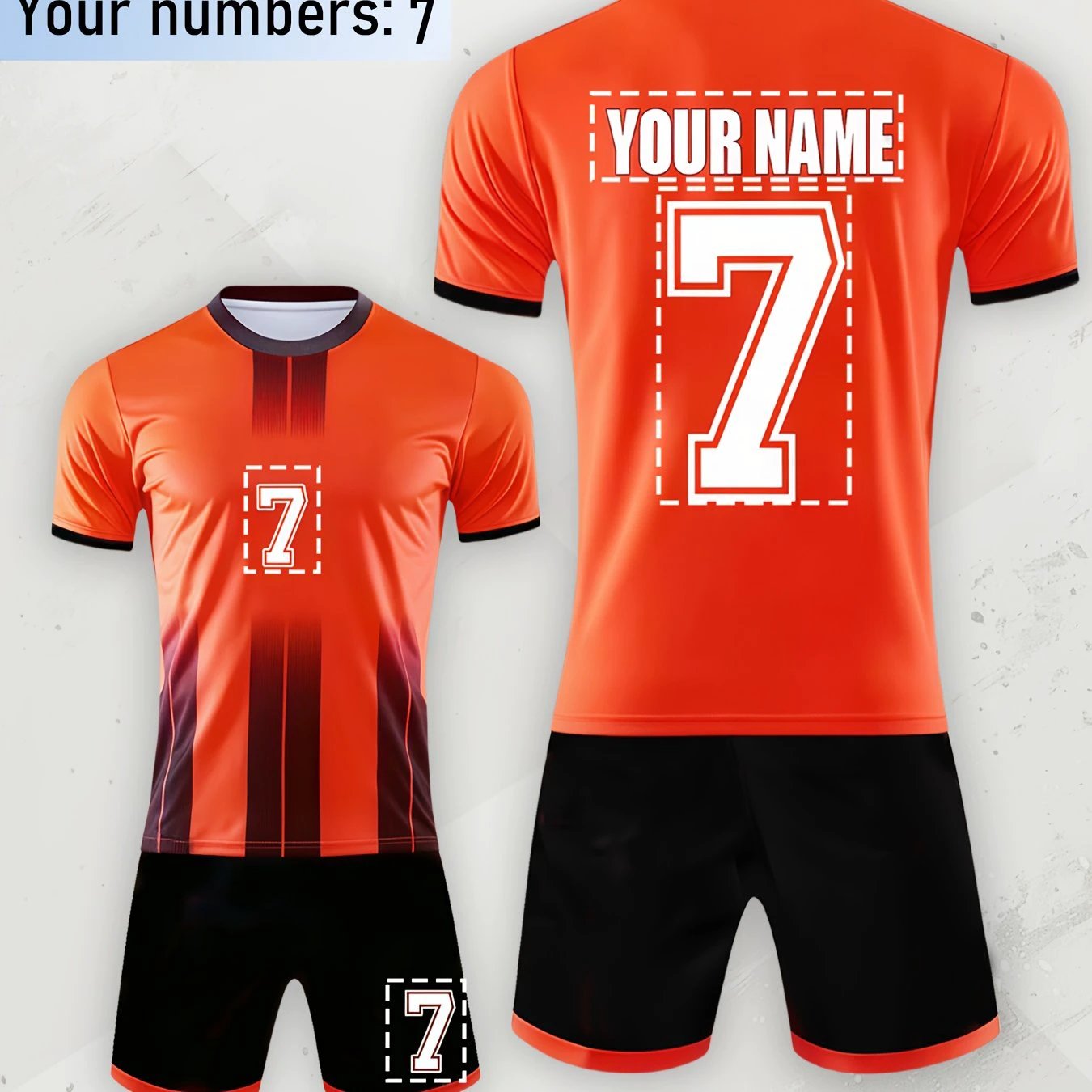 Schnelltrocknendes Fußballtrikot mit Nummern und Namen