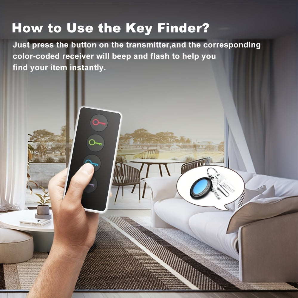 FindKey – Localisateur d’Objets avec Télécommande et 4 Récepteurs LED by LSDLBoutique.ch