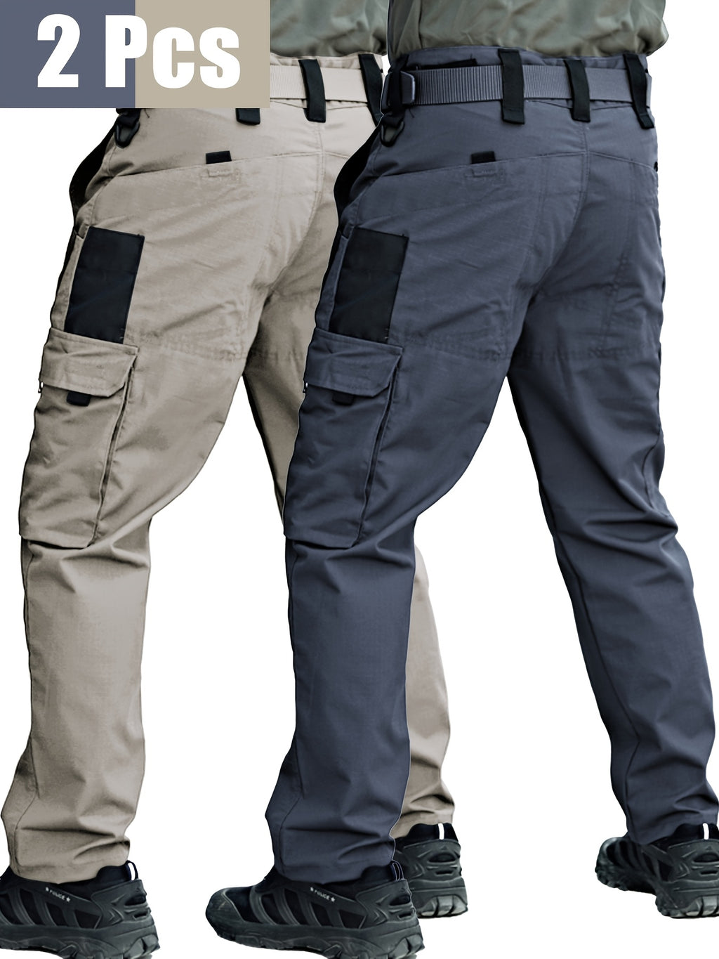 TactiPro – Lot de 2 Pantalons Cargo Tactiques Homme, Multi-Poches Résistants by LSDLBoutique.ch