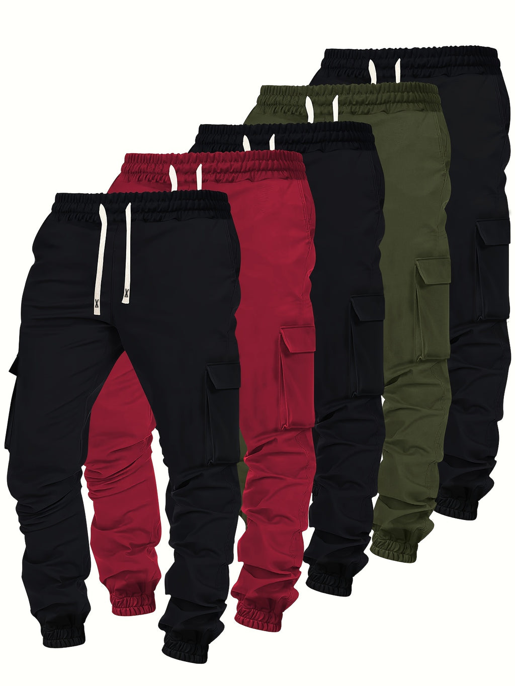 Lot de 5 Pantalons Cargo Homme Multi Poches Confort et Style Décontracté pour Sorties Activités Actives et Détente by LSDLBoutique