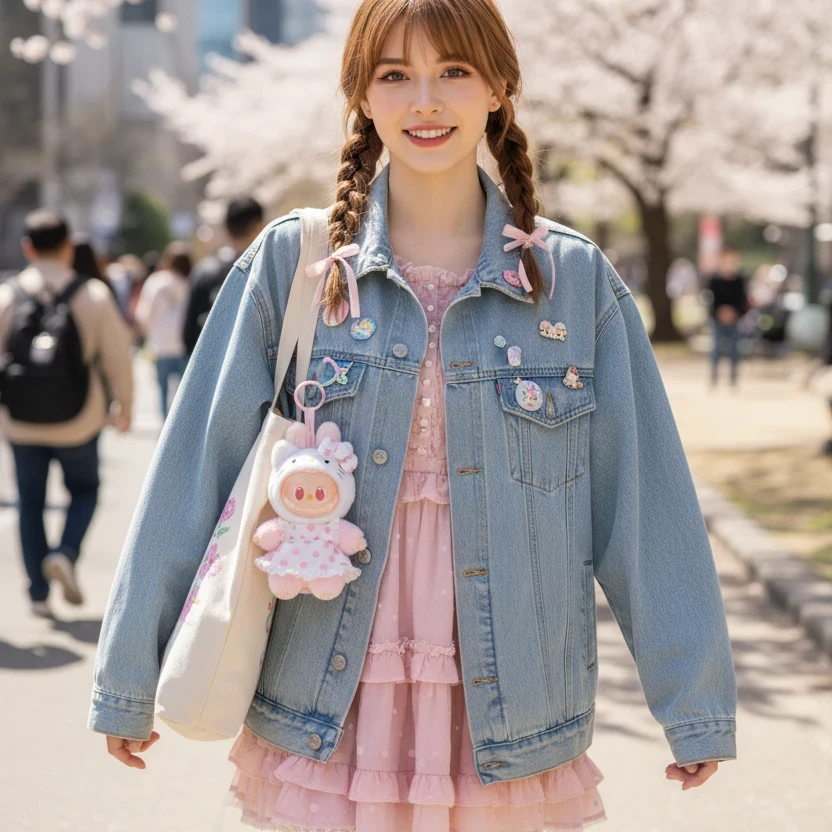 Porte-clé peluche Labubu Hello Kitty Sanrio par POP MART, peluche rose et blanc avec attache clip