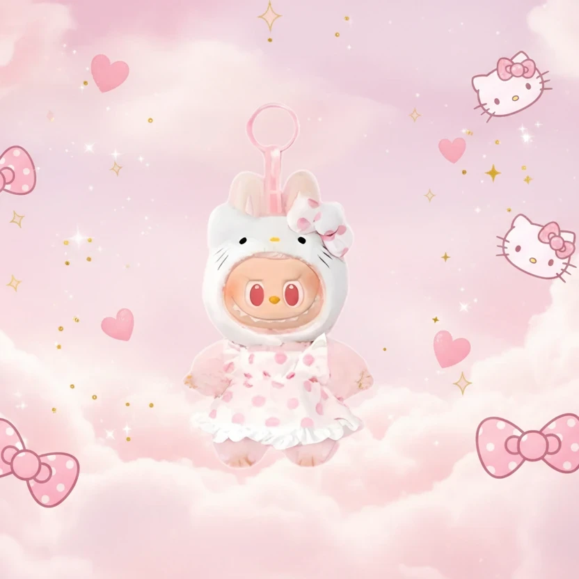 POP MART Porte-clé Peluche Labubu Hello Kitty - Sanrio Characters Series - LSDLBoutique