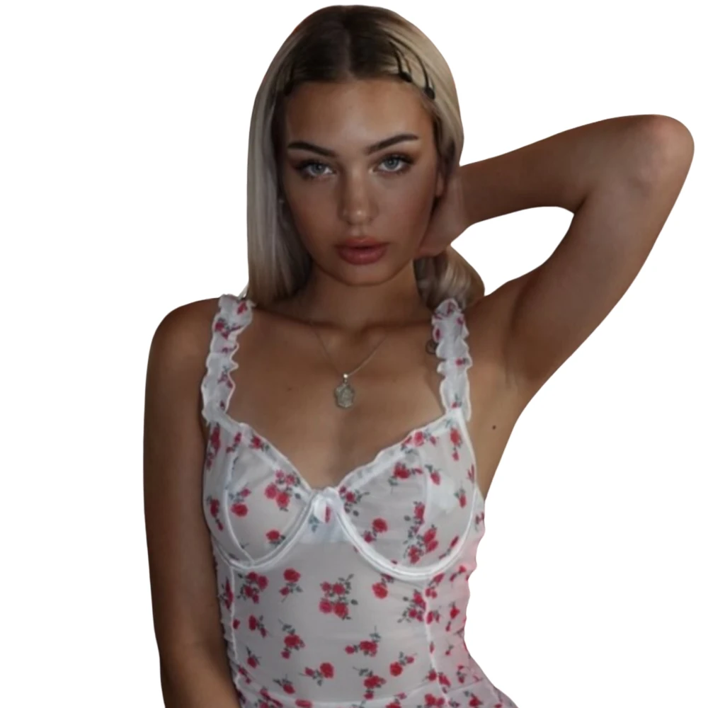 Les Secrets de Léa – robe fendue blanche à fleurs – Gabriella