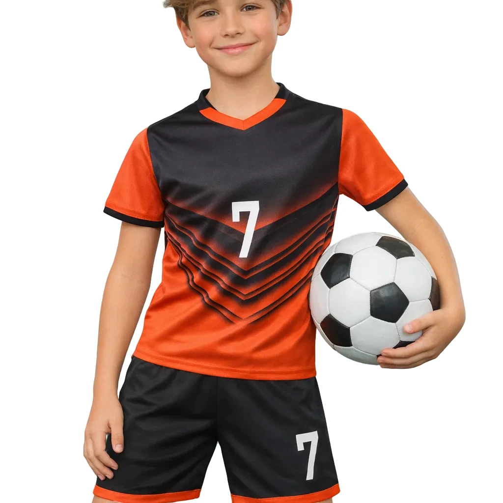 Zweiteiliges Fußballtrikot für Kinder, Nummer 7, schnelltrocknend
