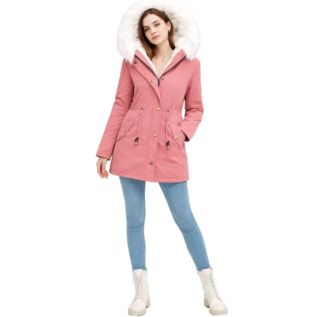 Manteau femme automne hiver uni à poches - LSDLBoutique