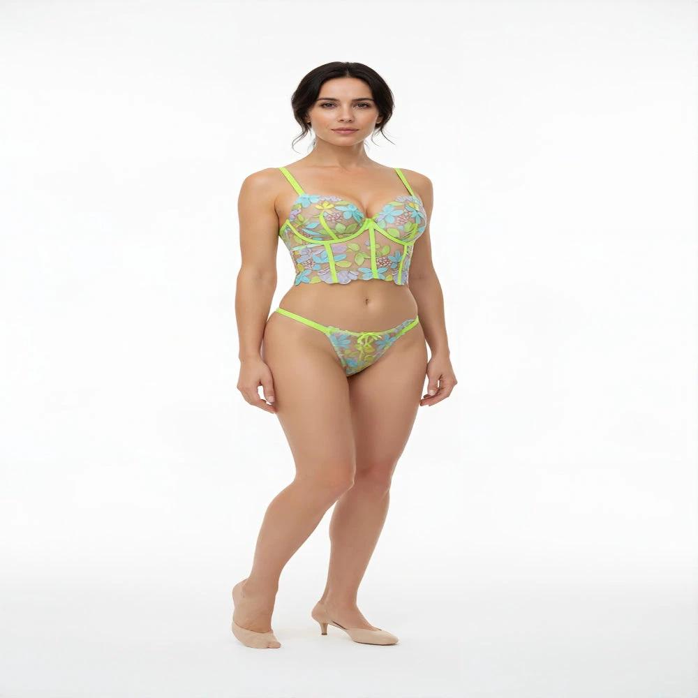 Les Secrets de Léa – Ensemble Lingerie Florale Broderie – Pimpy