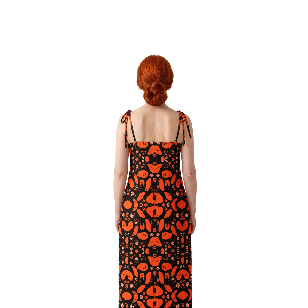 Midikleid mit gebundenen Trägern – Linde