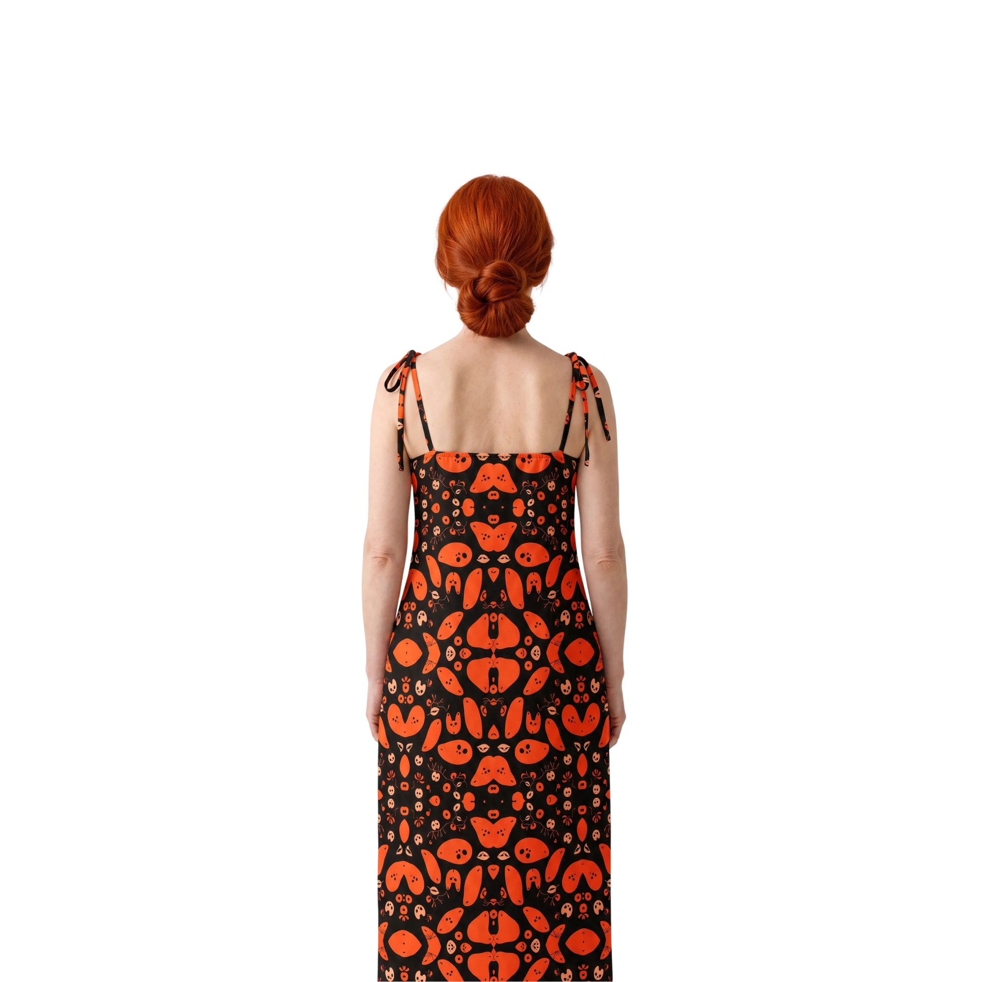 Midikleid mit gebundenen Trägern – Linde