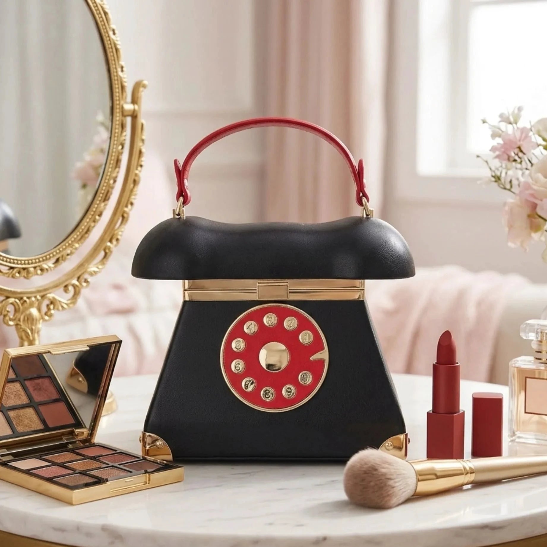 Sac de rangement maquillage forme téléphone rétro - LSDLBoutique
