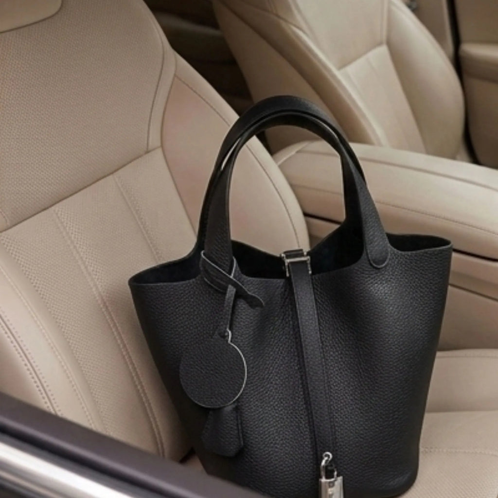 Sac à main seau en cuir véritable - Mendy