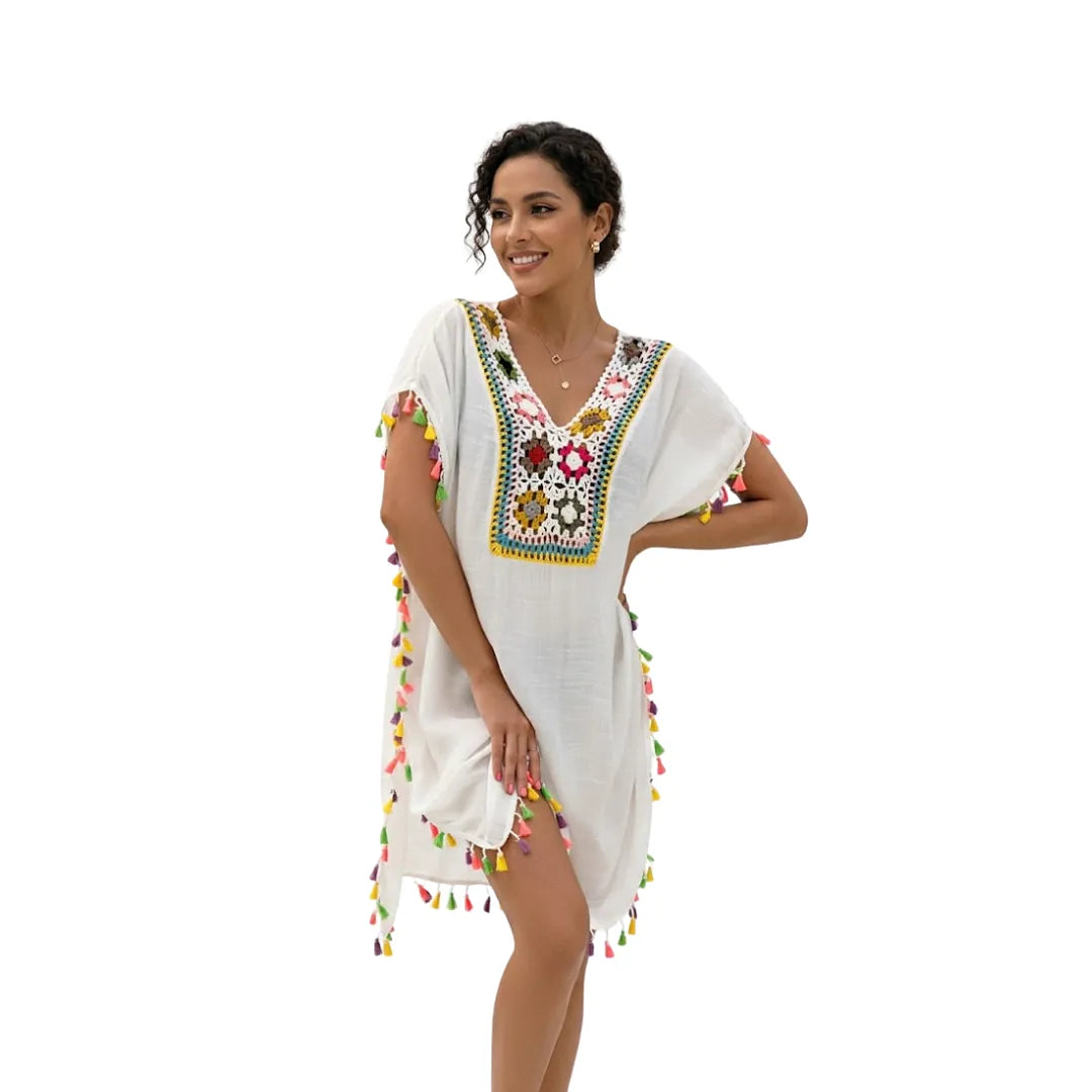 Tunique de plage crochet à franges – Coverup